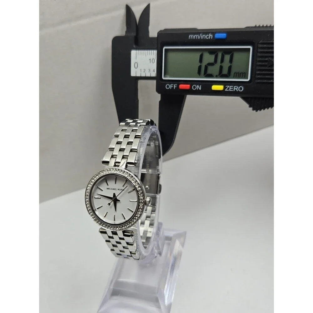 Michael Kors Mini Darci MK3294 Womens Silver Crystal Bezel 26mm New Battery